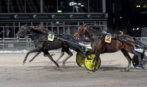 Thereisnolimit och Carl Johan Jepson spurtar hem kriterierevanschen. Foto av Lars Jakobsson/TR Bild